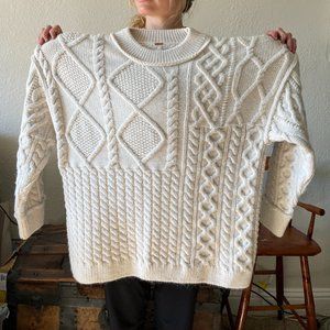 Brand New Free People Leslie Cable Knit Sweater Size Small
